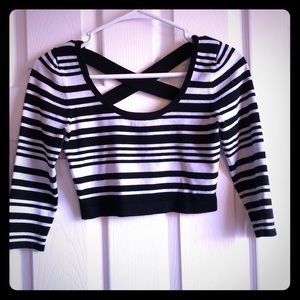 Striped crop sweater